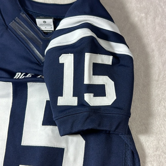 Nike Ole Miss University Boys Football Jersey Navy and White Size Medium #15 - Picture 6 of 6